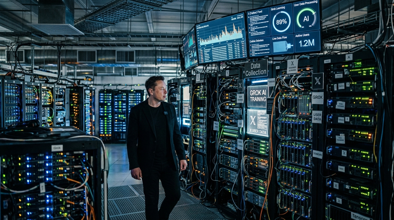 Elon Musk transforme X en ferme à données pour Grok : vers une IA dopée aux débats en ligne ?